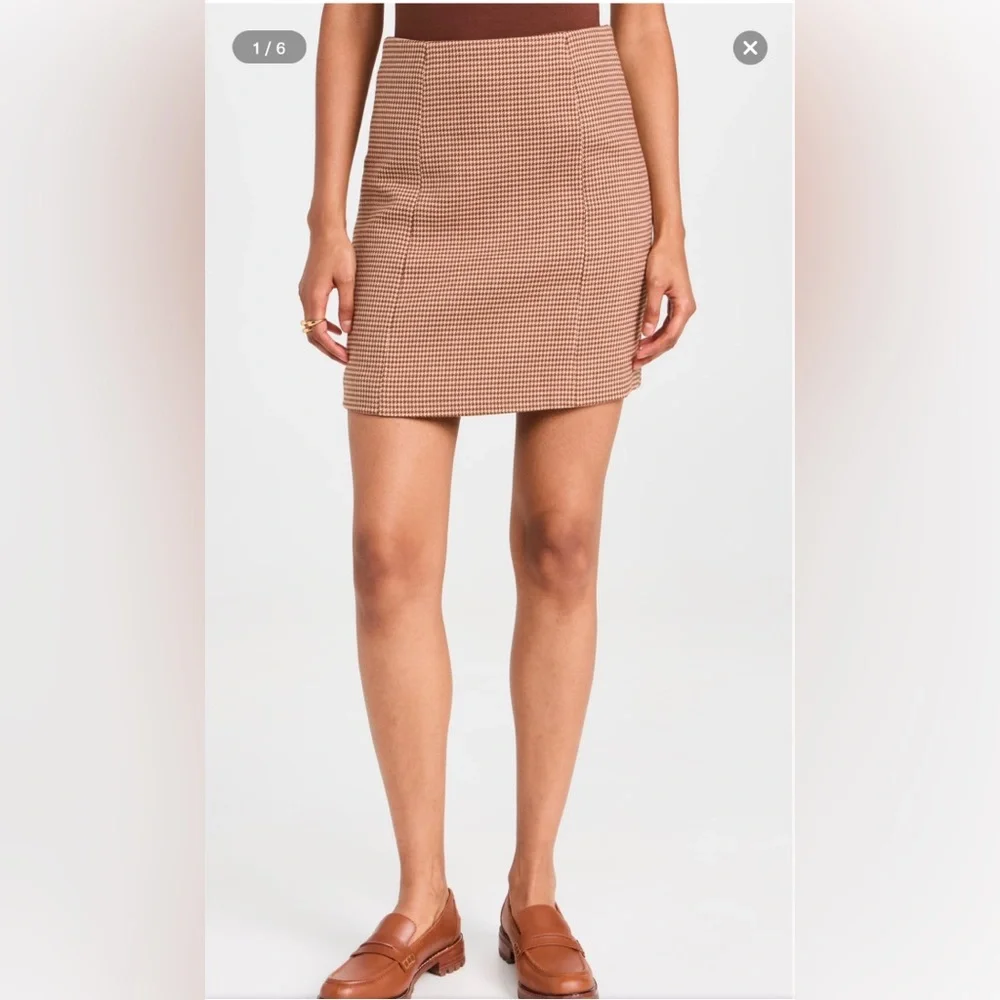 New! Favorite‎ Daughter The First Wife Miniskirt in Toffee Houndstooth Sz 8 $188
